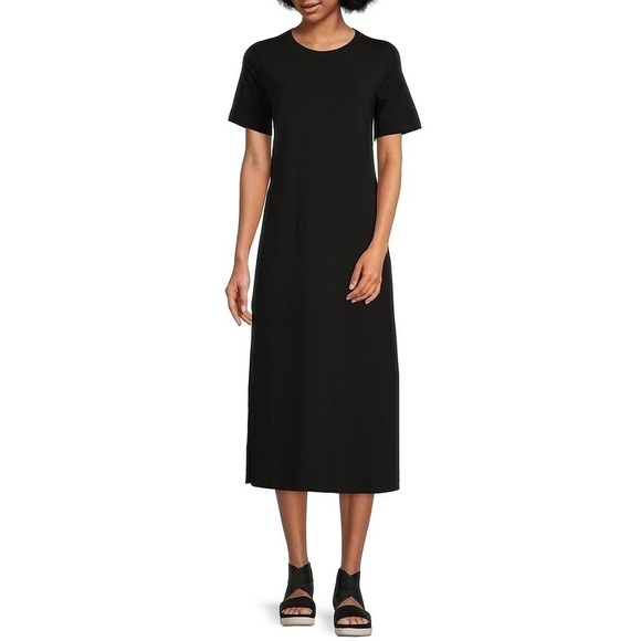 Eileen Fisher Dresses & Skirts - Eileen Fisher-
Jersey Knit Crew Neck Short Sleeve Shift Dress